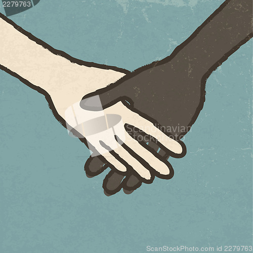 Image of Retro styled handshake illustyration, EPS10