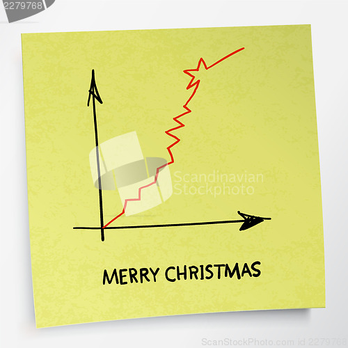 Image of Business graph grow up. Merry Christmas concept. Vector.