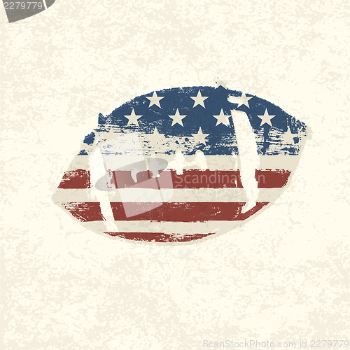 Image of Grunge american flag themed ball symbol. Vector, EPS10