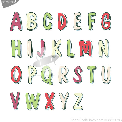 Image of Cute childish font. Vector, EPS8