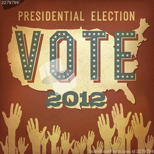 Image of Presidential election 2012. Retro poster design, vector, EPS 10.