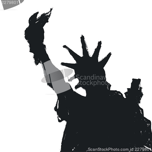Image of Statue Of Liberty Silhouette, Vector