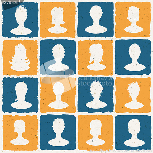 Image of Portraits of many people. Social network concept illustration. V