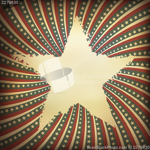 Image of Patriotic background with grunge star-shaped label. Vector, EPS1