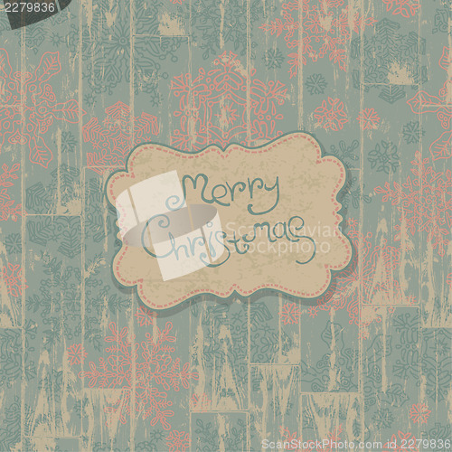 Image of Merry Christmas retro card. Vector, EPS10