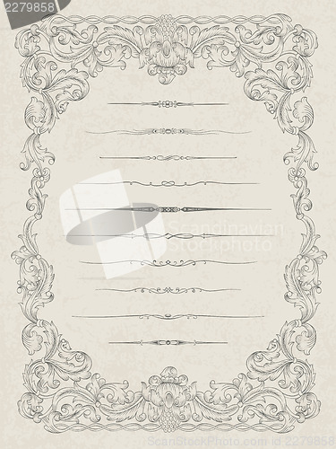 Image of Set of elements for abstract certificate design, vector eps10