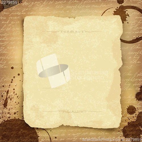 Image of Abstract ancient manuscript background with space for text. Vect