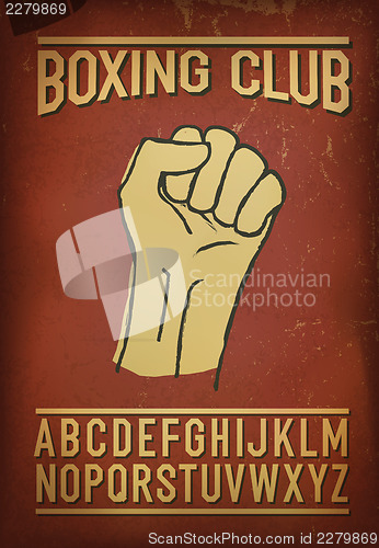 Image of Sport club retro font. Vector alphabet and design elements colle