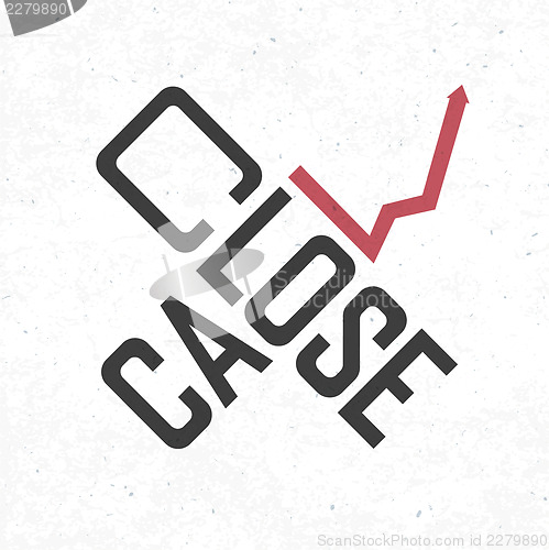 Image of Close call phrase. Risky business concept, vector, EPS10