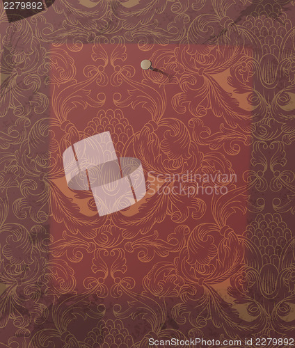 Image of Picture mark on vintage wallpaper. Vector illustration, EPS10