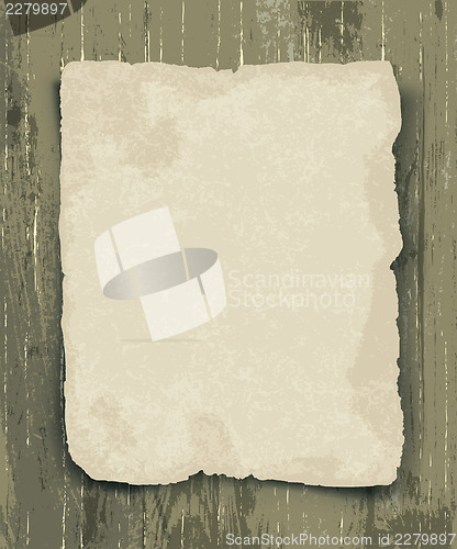 Image of Old paper on the wood background