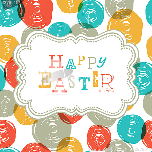 Image of Colorful Happy Easter Card Design. Vector, EPS10