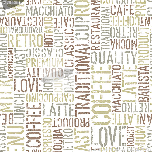 Image of Coffee seamless pattern, vector. EPS8