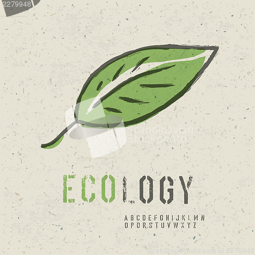 Image of Ecology concept collection. Include green leaf image, seamless r