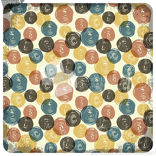 Image of Colorful vintage seamless pattern (balls doodles). Vector