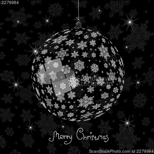 Image of Christmas ball silhouette. Vector illustration, EPS8
