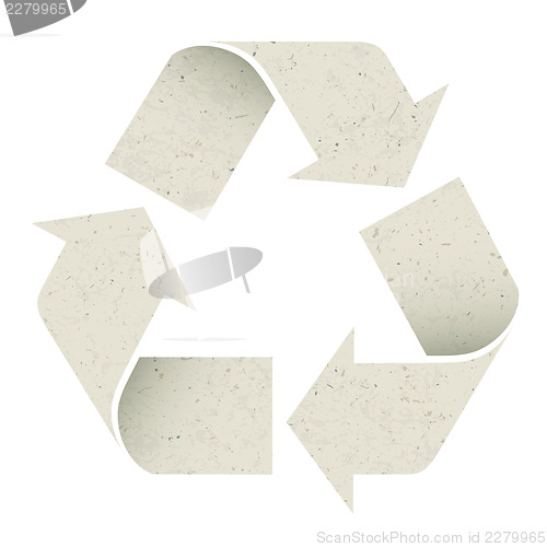 Image of Reuse Symbol. Made from recycle paper texture, vector, EPS10, is