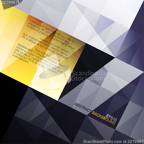 Image of Abstract triangles background. Blue and yellow gamut. Vector, EP