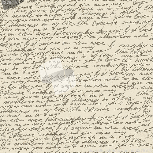 Image of Abstract handwriting on old vintage paper. Seamless pattern, vec