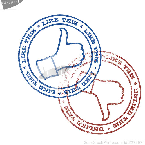 Image of Like and unlike stamps illustration. Vector, EPS10