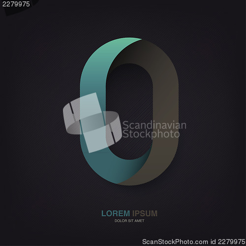 Image of Infinite oval symbol template on dark lines texture, vector, EPS