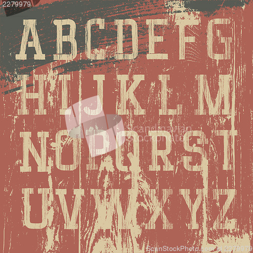 Image of Vintage grunge western alphabet, vector set