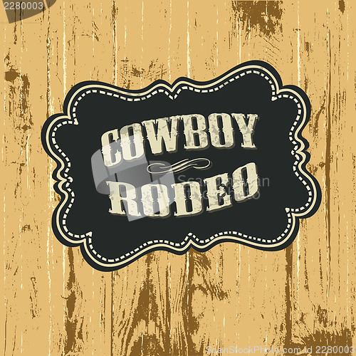 Image of Grunge background with wild west styled label. Vector, EPS10.