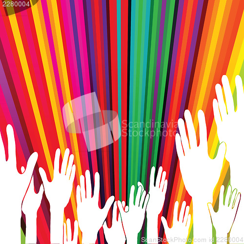 Image of Abstract voting hands. Vector