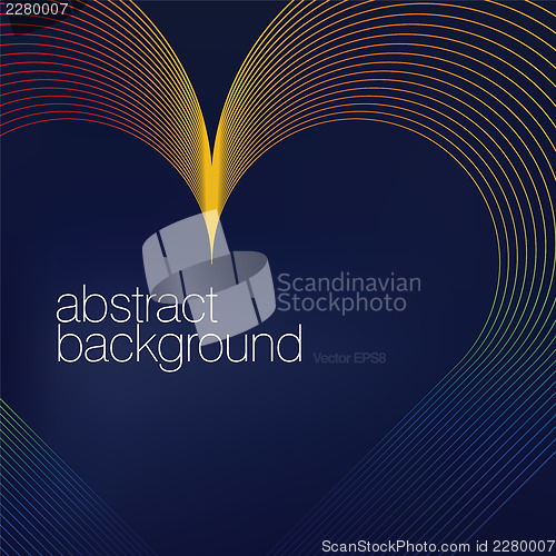 Image of Colorful heart shaped lines abstract background.Vector, EPS8