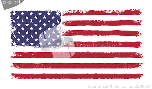 Image of Stars and stripes. Grunge version of American flag with 50 stars