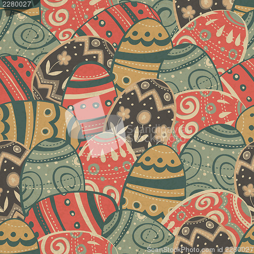 Image of Seamless easter eggs pattern. Vector, EPS10