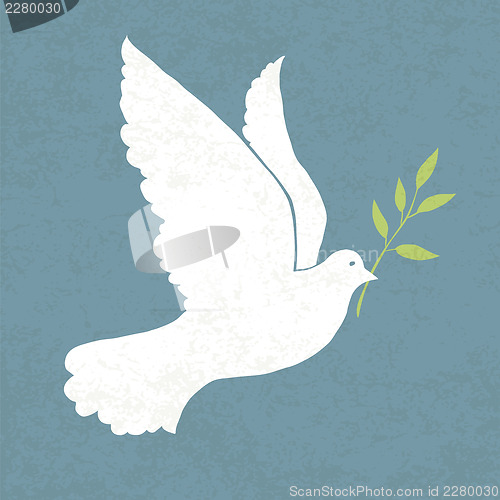 Image of Dove with olive branch. Vector illustration, EPS 10