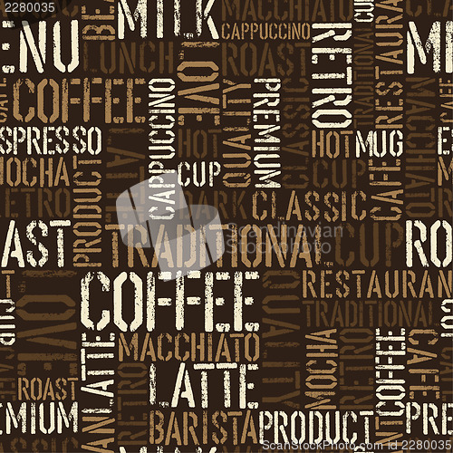 Image of Seamless coffee experience pattern. Vector, EPS8.