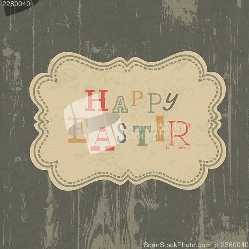 Image of Happy easter vintage greeting card. Vector, EPS10
