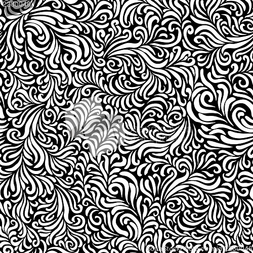 Image of Hand-drawn seamless floral pattern. Vector illustration, EPS8