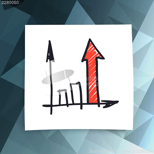 Image of Red success arrow on abstract business background. Vector, EPS10