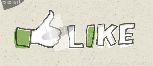 Image of Like button. Ecology colors concept. Vector, EPS10