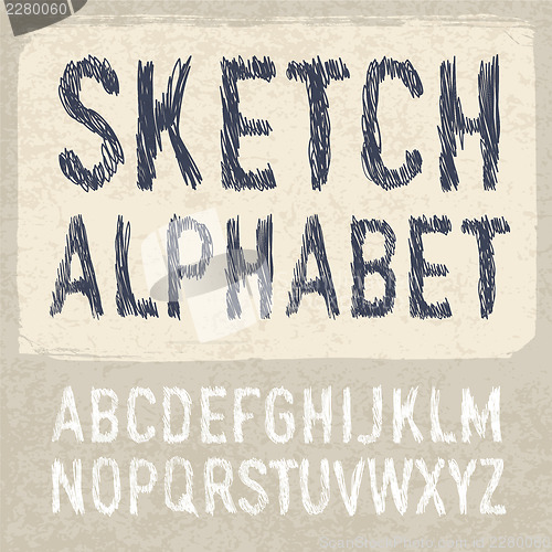 Image of Hatching Alphabet Symbols Set. Vector, EPS 10.