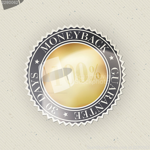 Image of Money back guarantee on paper texture. Vector, EPS10