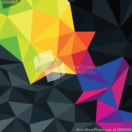 Image of Abstract triangles background with colorful accented area, vecto