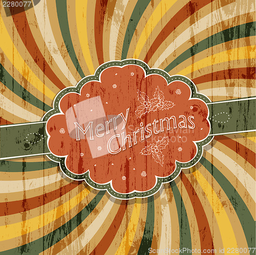 Image of Merry Christmas background with colorful rays background, vector