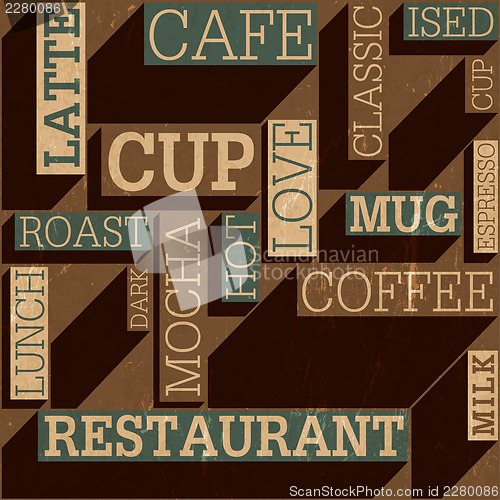 Image of Coffee themed seamless retro background, vector