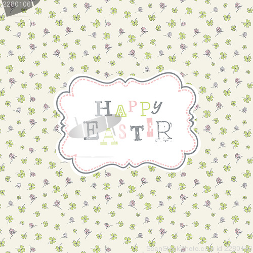 Image of Happy easter. Cute greeting card template, Vector, EPS10