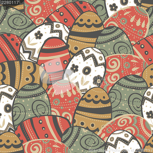Image of Seamless easter eggs pattern.