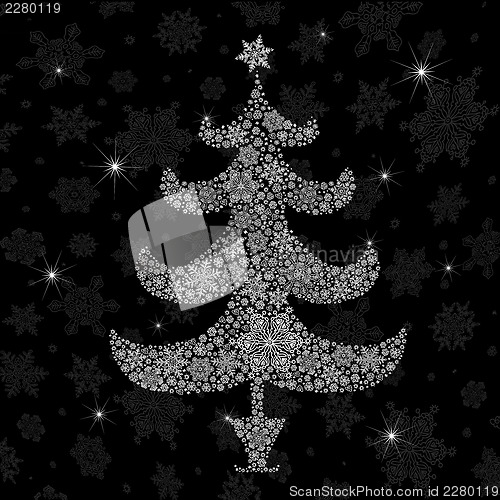 Image of Christmas tree silhouette. Vector illustration, EPS8