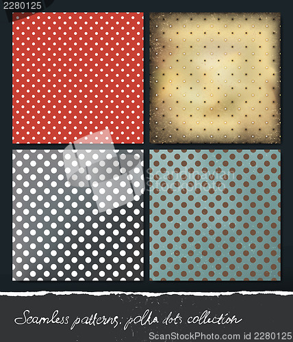 Image of Polka dots backgrounds collection. VEctor, EPS10.