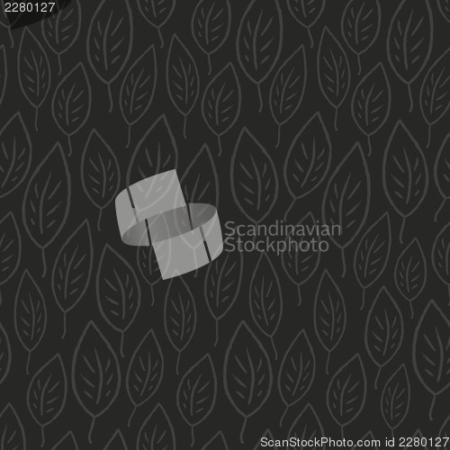 Image of Dark leaves abstract seamless pattern. Vector, EPS8