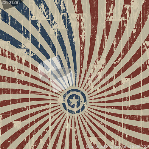 Image of American patriotic abstract background on wooden texture. Vector