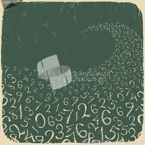 Image of Simplest numbers on schoolboard. Vector illustration, EPS10