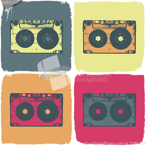 Image of Audio cassette pop-art concept. Vector, EPS8